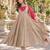 Beige roman silk readymade anarkali suit with embroidery & sequence work