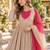 Beige roman silk readymade anarkali suit with embroidery & sequence work