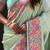Green floral zari silk blend designer banarasi saree