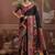 Black ethnic motifs zari silk blend heavy work banarasi saree
