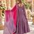 Lavender roman silk readymade anarkali suit with embroidery & sequence work