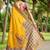 Mustard kalamkari zari art silk banarasi saree