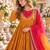 Mustard roman silk readymade anarkali suit with embroidery & sequence work