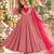Pink roman silk readymade anarkali suit with embroidery & sequence work