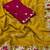 Yellow floral embroidered poly georgette designer saree
