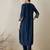 Navy blue printed silk kurta trouser set