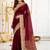 Maroon embellished zari silk blend designer saree