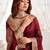 Maroon embellished zari silk blend designer saree