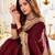 Maroon embellished zari silk blend designer saree