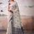 Off white floral zari silk cotton handloom saree