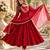 Red roman silk readymade anarkali suit with embroidery & sequence work
