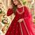Red roman silk readymade anarkali suit with embroidery & sequence work