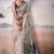 Off white floral zari silk cotton handloom saree