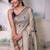 Off white floral zari silk cotton handloom saree