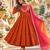 Rust roman silk readymade anarkali suit with embroidery & sequence work