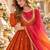 Rust roman silk readymade anarkali suit with embroidery & sequence work