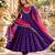 Violet roman silk readymade anarkali suit with embroidery & sequence work
