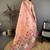 Peach women floral embroidered designer muga saree
