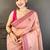 Peach women floral embroidered designer muga saree