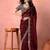 Maroon embellished embroidered tissue saree