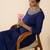 Blue embroidered silk kurta trouser set