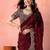 Maroon embellished embroidered tissue saree
