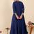 Blue embroidered silk kurta trouser set