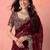 Maroon embellished embroidered tissue saree