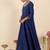 Blue embroidered silk kurta trouser set