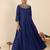 Blue embroidered silk kurta trouser set
