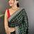 Green bandhani sequinned silk blend designer bandhani saree