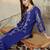 Blue printed viscose rayon kurta trouser set