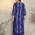 Blue printed viscose rayon kurta trouser set