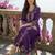 Purple printed viscose rayon kurta trouser set