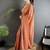 Orange bandhani sequinned silk blend designer bandhani saree