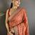 Orange bandhani sequinned silk blend designer bandhani saree