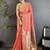Peach floral zari tissue designer paithani saree