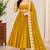 Mustard roman silk readymade anarkali suit with embroidery & sequence work