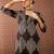 Black printed cotton kurta trouser set