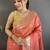 Peach floral zari tissue designer paithani saree