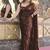 Brown sequinned poly georgette designer saree