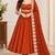 Rust roman silk readymade anarkali suit with embroidery & sequence work