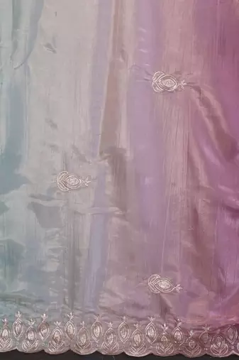 Multicolor ombre sequinned silk blend designer saree