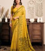 Yellow warli designer saree