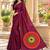 Wine color printed with all over mirror work on premium satin saree