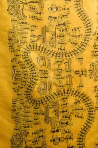 Yellow warli designer saree