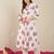 White printed cotton kurta trouser set