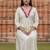 Off white printed liva kurta trouser set