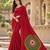 Red color printed with all over mirror work on premium satin saree