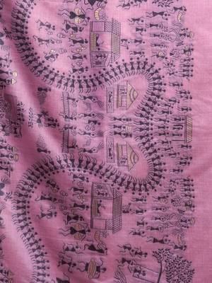 Lavender warli designer saree 4